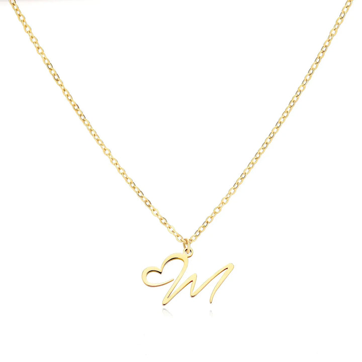BowLift | Dainty Heart Letter Initial Necklace