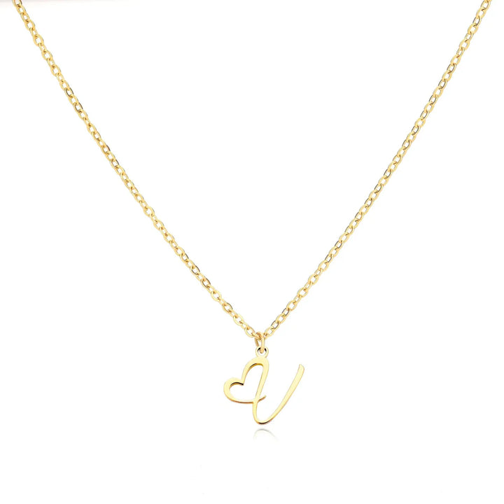 BowLift | Dainty Heart Letter Initial Necklace