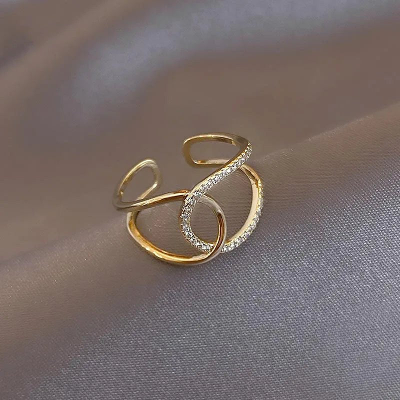 BowLift | Dainty Diamond Dual Wrap Adjustable Ring