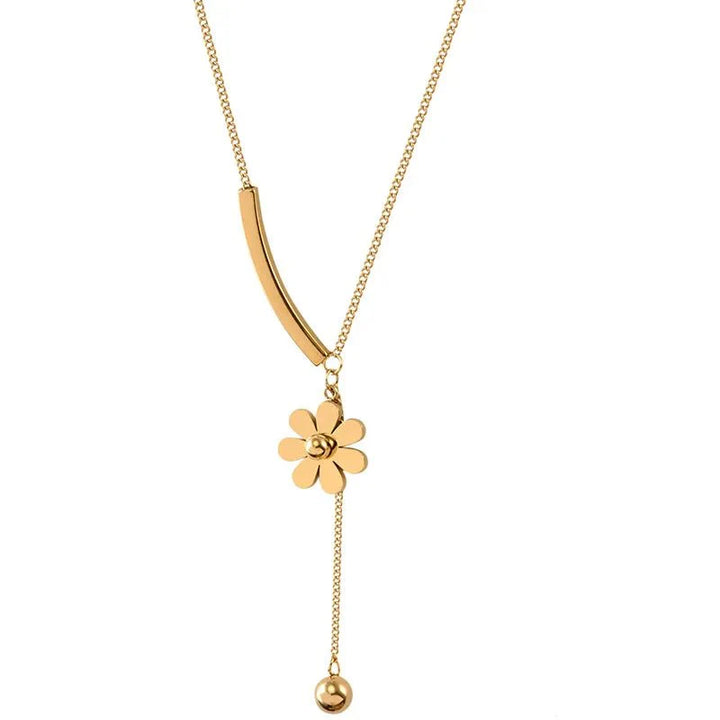 BowLift | Dainty Floral Bar Dangle Necklace