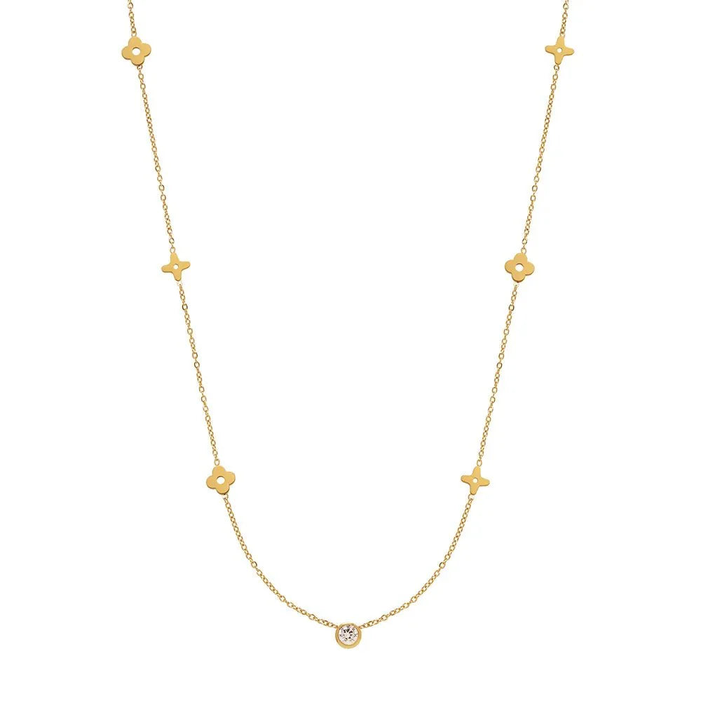 BowLift | Dainty Floral Diamond Centerpiece Necklace