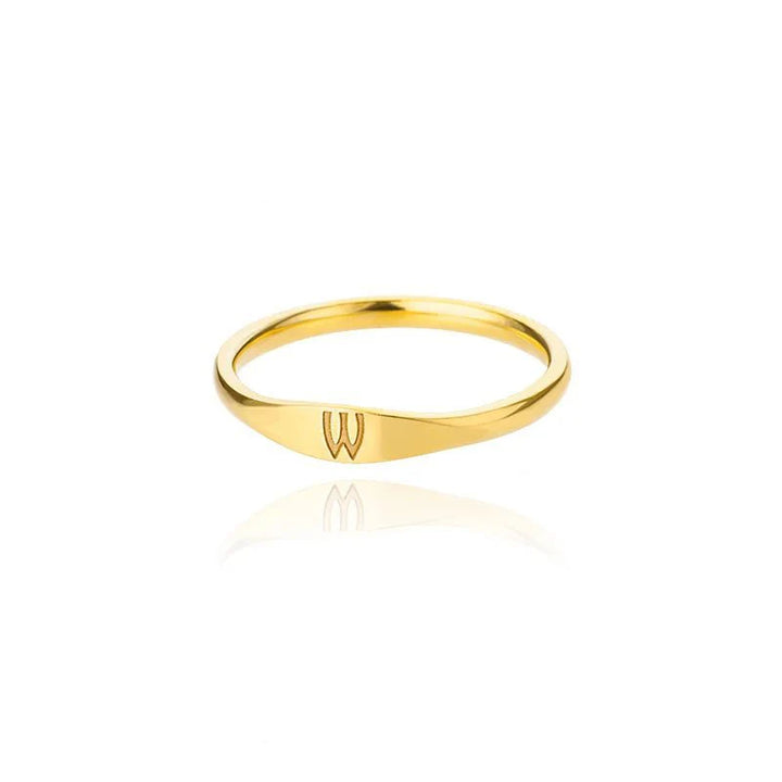 BowLift | Dainty Thin Letter Initial Ring