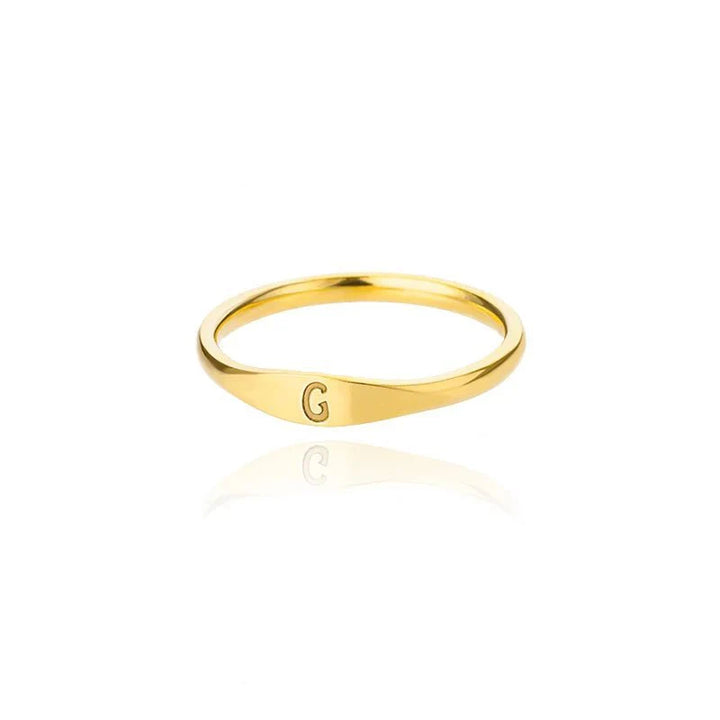 BowLift | Dainty Thin Letter Initial Ring
