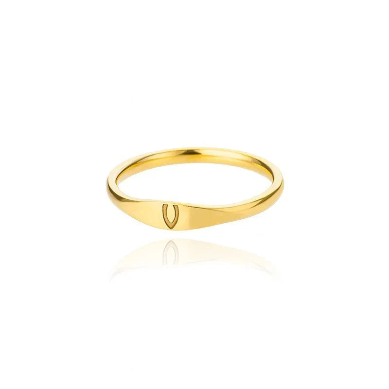 BowLift | Dainty Thin Letter Initial Ring