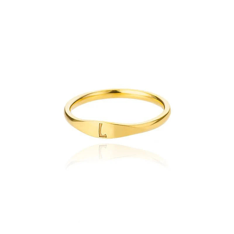 BowLift | Dainty Thin Letter Initial Ring