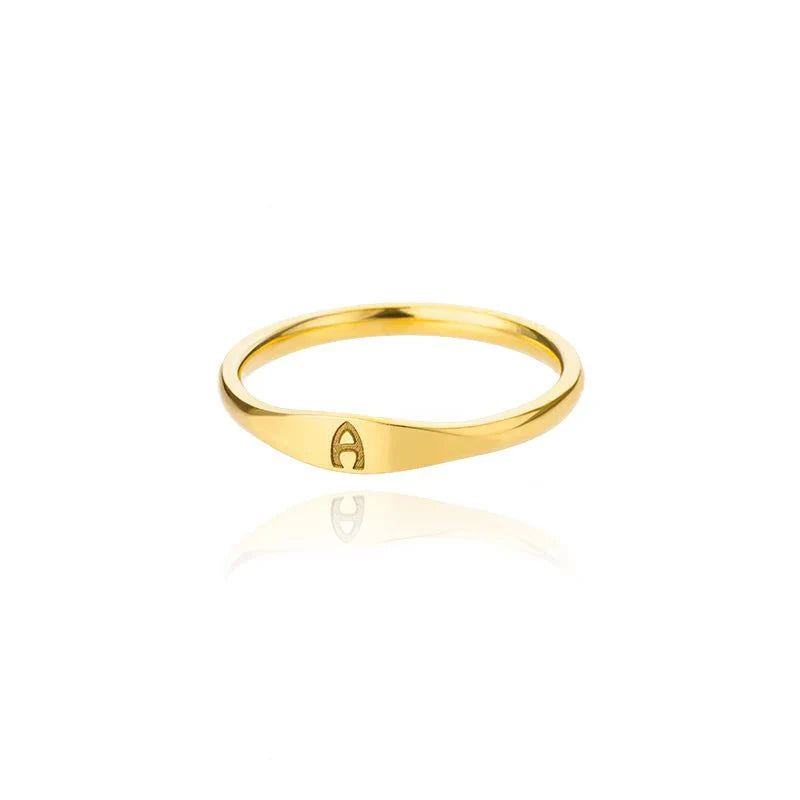 BowLift | Dainty Thin Letter Initial Ring