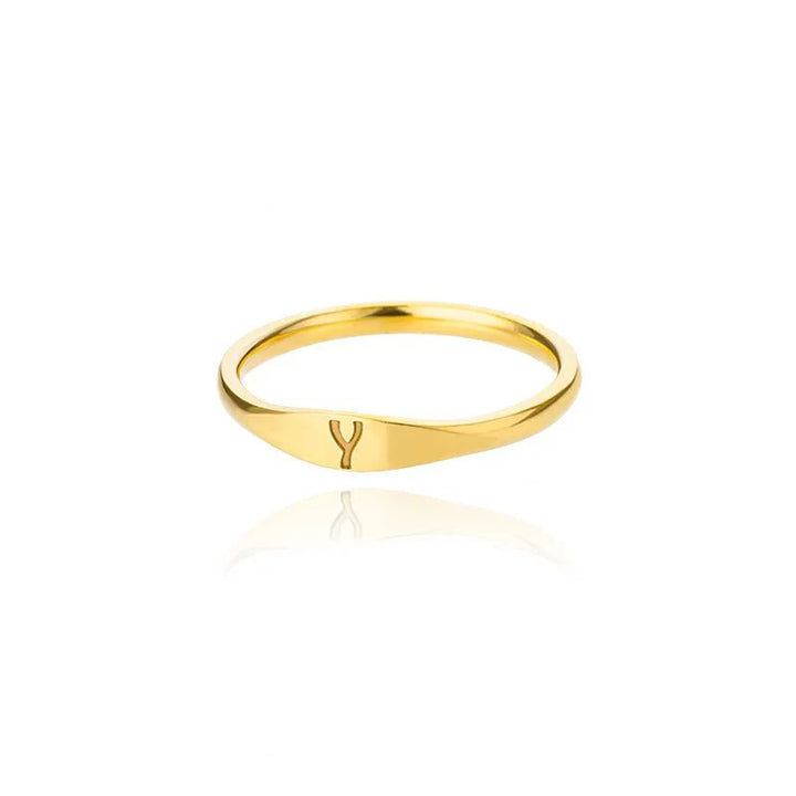 BowLift | Dainty Thin Letter Initial Ring