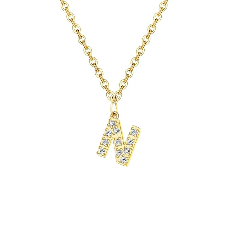 BowLift | Dainty Zircon Letter Initial, Number, Symbol Chain Necklace