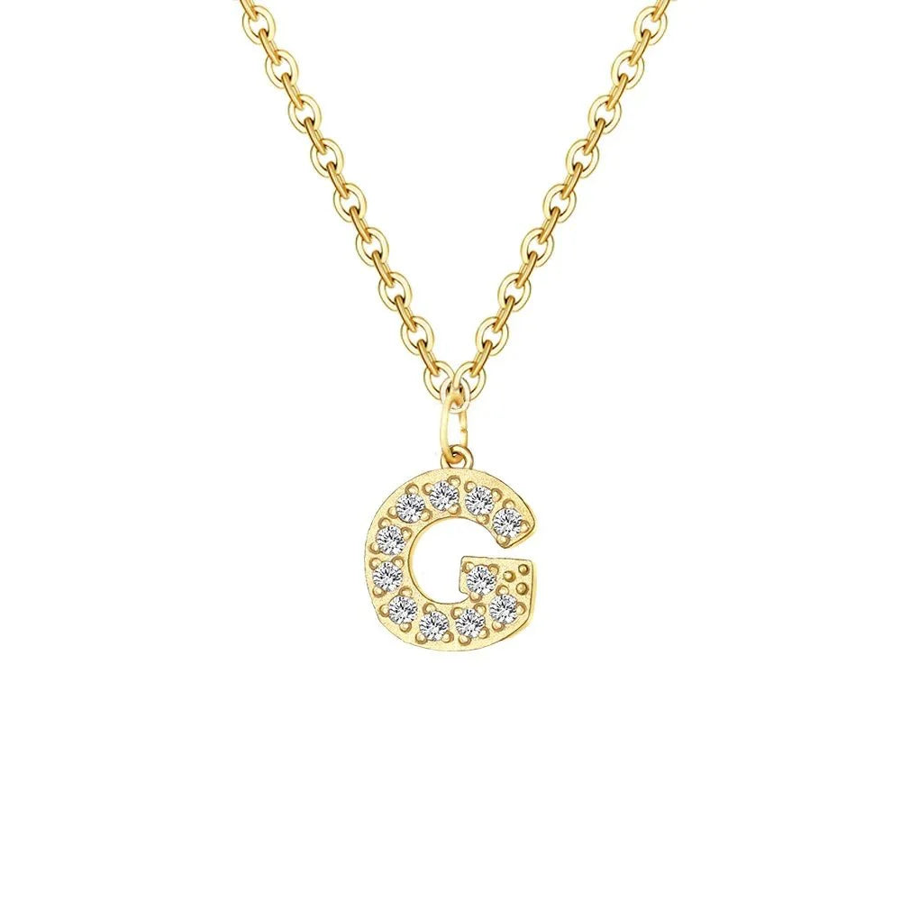 BowLift | Dainty Zircon Letter Initial, Number, Symbol Chain Necklace