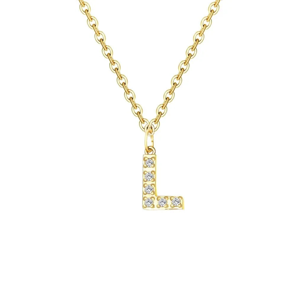 BowLift | Dainty Zircon Letter Initial, Number, Symbol Chain Necklace