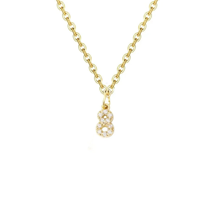 BowLift | Dainty Zircon Letter Initial, Number, Symbol Chain Necklace