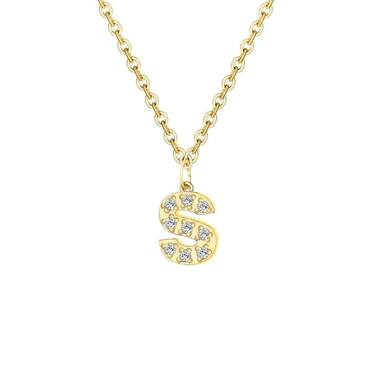 BowLift | Dainty Zircon Letter Initial, Number, Symbol Chain Necklace