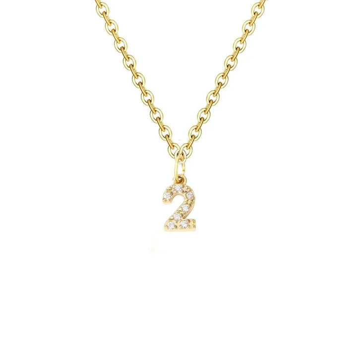 BowLift | Dainty Zircon Letter Initial, Number, Symbol Chain Necklace