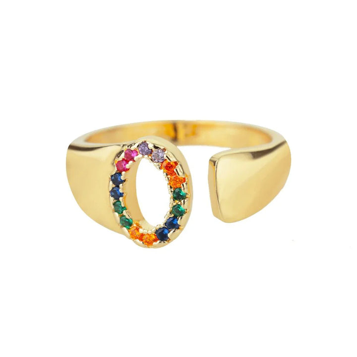 BowLift | Dazzling Rainbow Custom Letter Initial Rings