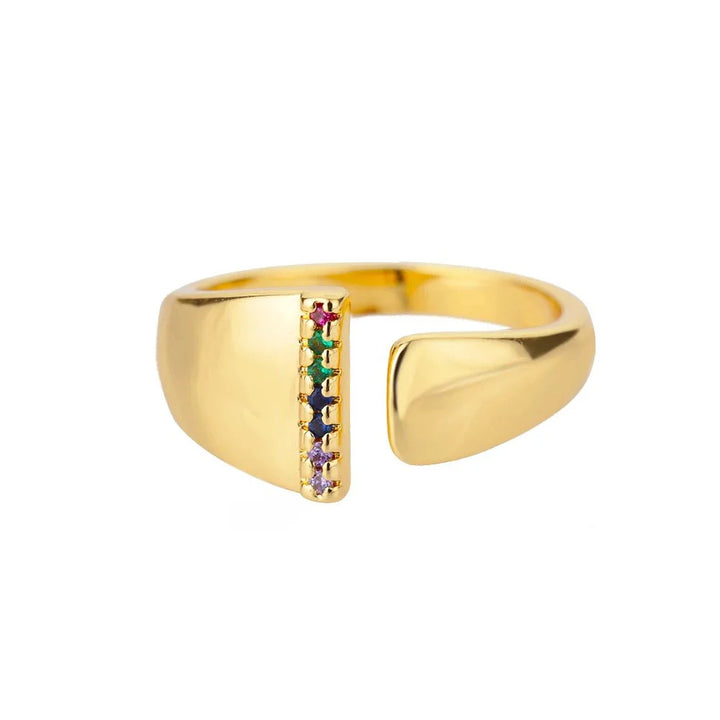 BowLift | Dazzling Rainbow Custom Letter Initial Rings