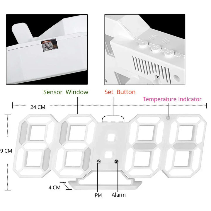 BowLift | Digital 3D LED Wall Clock – Modern Design with Dimming Function and Optimal Visibility