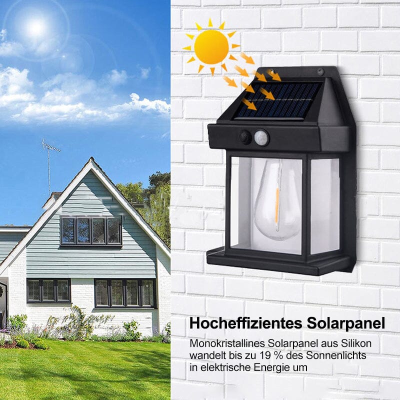 BowLift | Solar Wolfram Wall Light for Outdoor Use