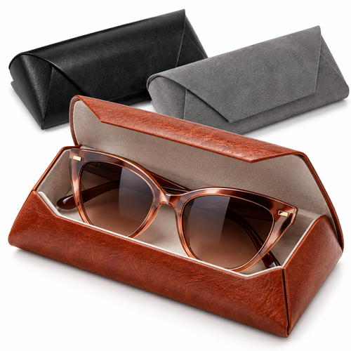 Triangular Foldable Magnetic Sunglasses and Eyeglass Protective Case Bowlift