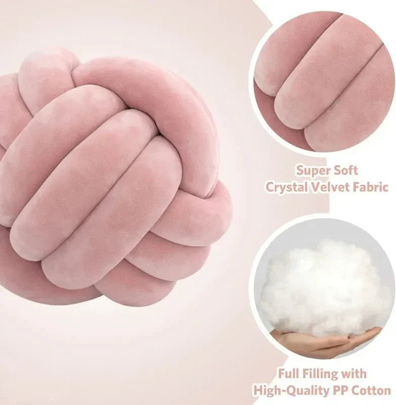 BowLift | Decorative knotted suede-look ball soft cushion