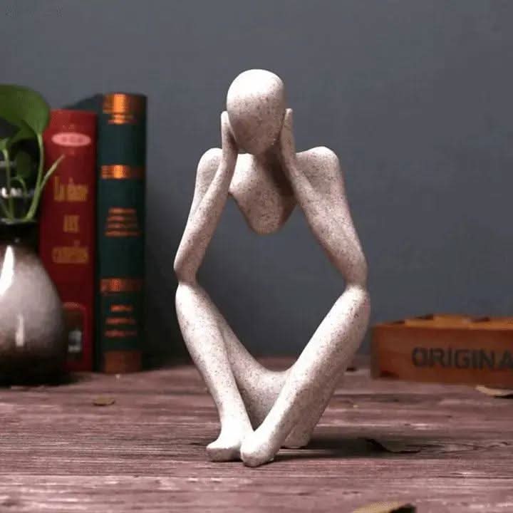 Abstract Thinker Resin Sculpture for Desk or Shelf Decor