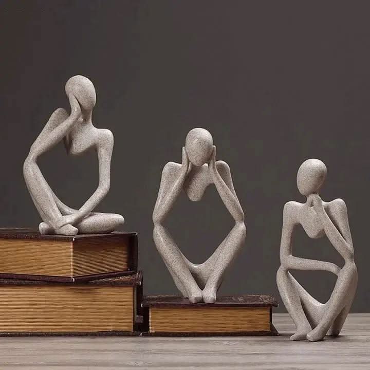 Abstract Thinker Resin Sculpture for Desk or Shelf Decor
