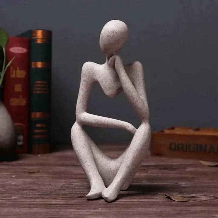 Abstract Thinker Resin Sculpture for Desk or Shelf Decor