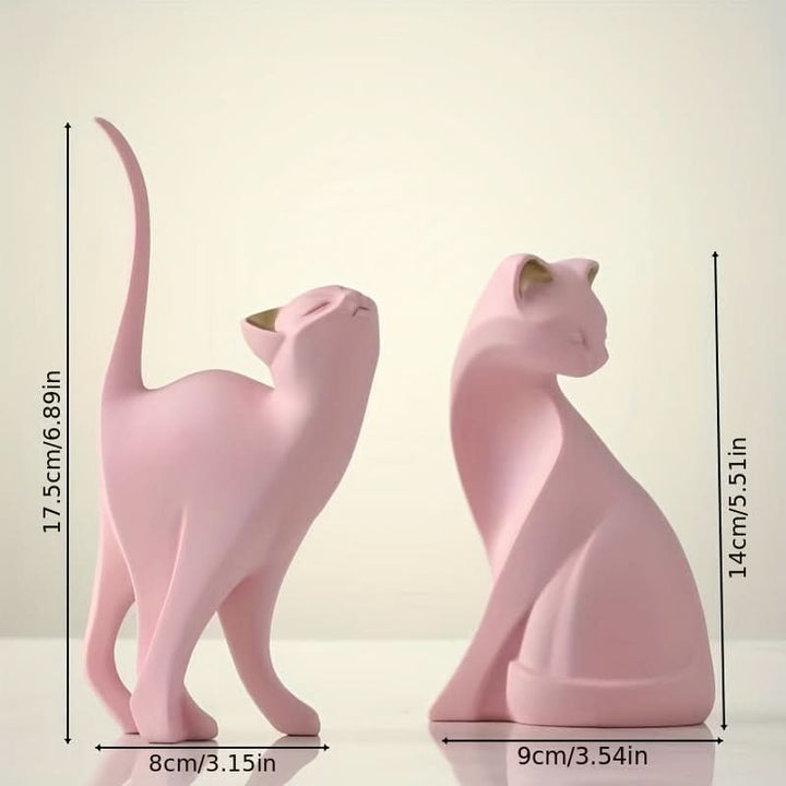 BowLift | Modern Resin Cat Figurine – Nordic Style Decor