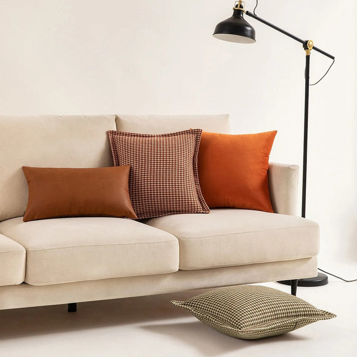 BowLift | Houndstooth Orange Jacquard Pillowcase