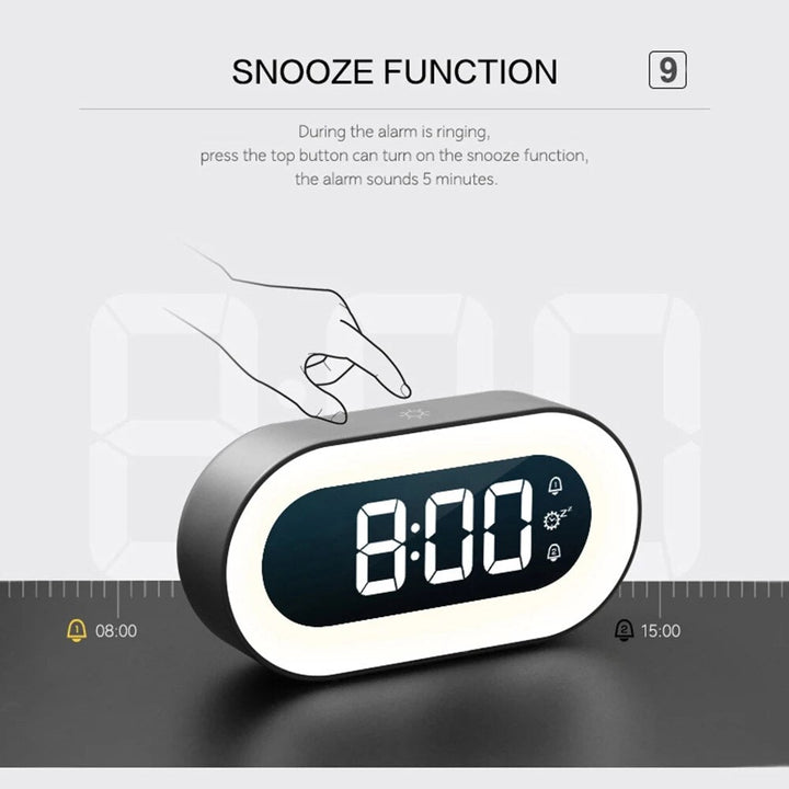 BowLift | Digital Alarm Clock with Nightlight – Lumino