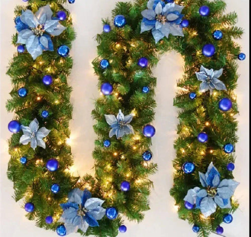 BowLift | Christmas Garland | Elegant Rattan Banner with LED Lighting