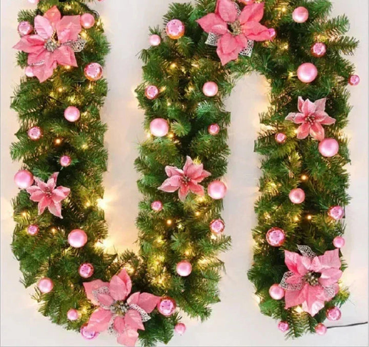 BowLift | Christmas Garland | Elegant Rattan Banner with LED Lighting