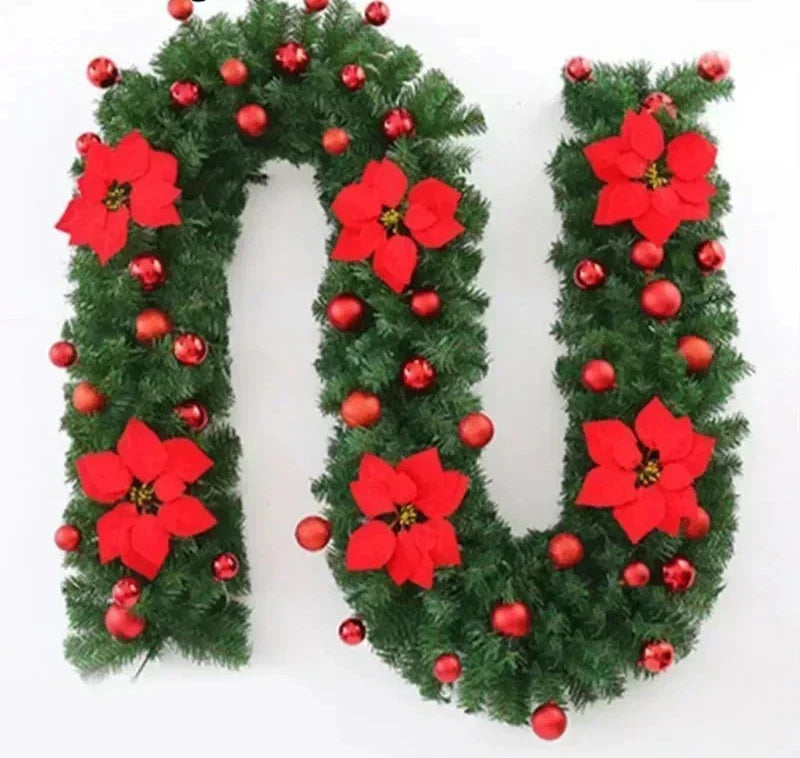 BowLift | Christmas Garland | Elegant Rattan Banner with LED Lighting