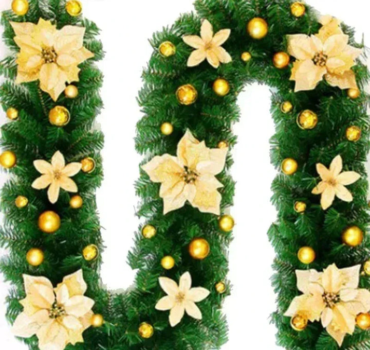 BowLift | Christmas Garland | Elegant Rattan Banner with LED Lighting