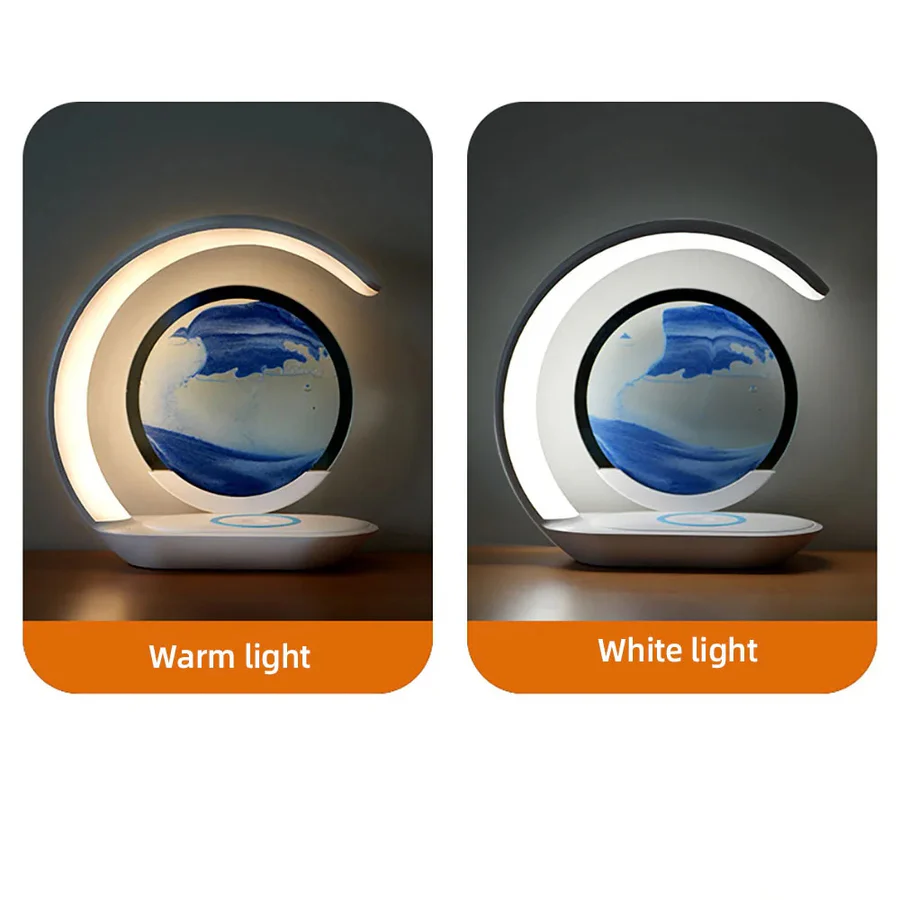 BowLift | 3D Sand Art Table Lamp with Wireless Charger