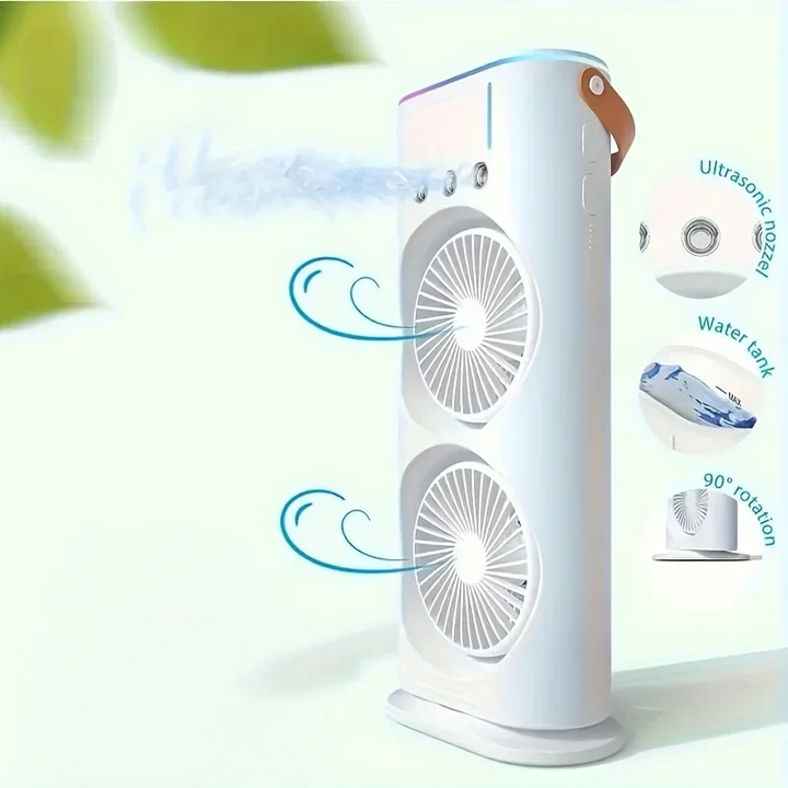 BowLift | Double Head Portable Air Conditioner Fan