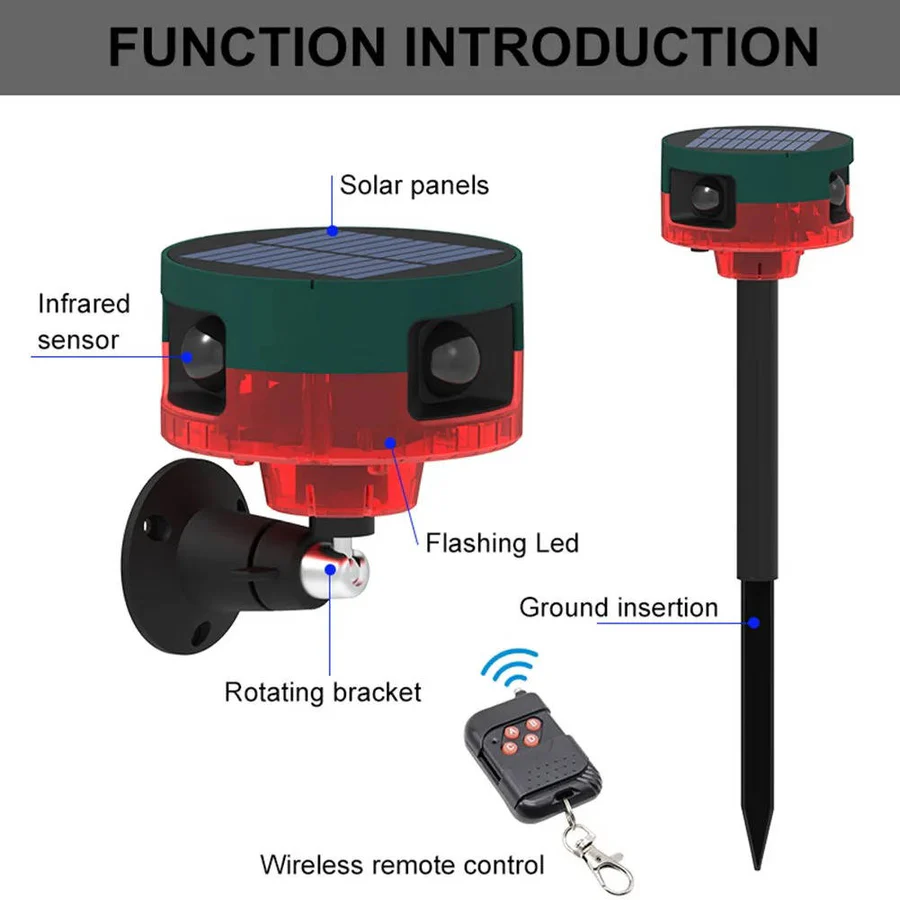 BowLift | 360 Degree Solar Repeller for Pigeon, Bird, Wild Boar, Rabbit and Deer