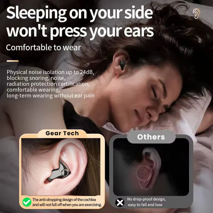 BowLift | Earbuds for Sleeping, Lightweight, Slim Design for Night-time Comfort