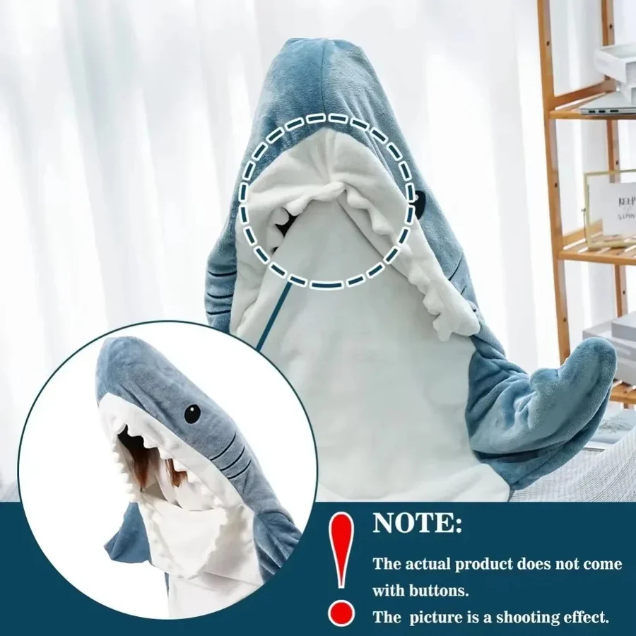 BowLift | Cozy Shark Hooded Flannel Blanket