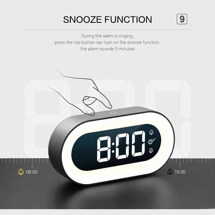 BowLift | Sunrise Gentle Light Alarm Clock, USB Powered