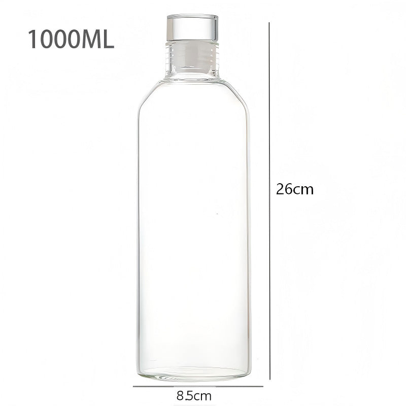 Borosilicate glass bottle for filling, transparent