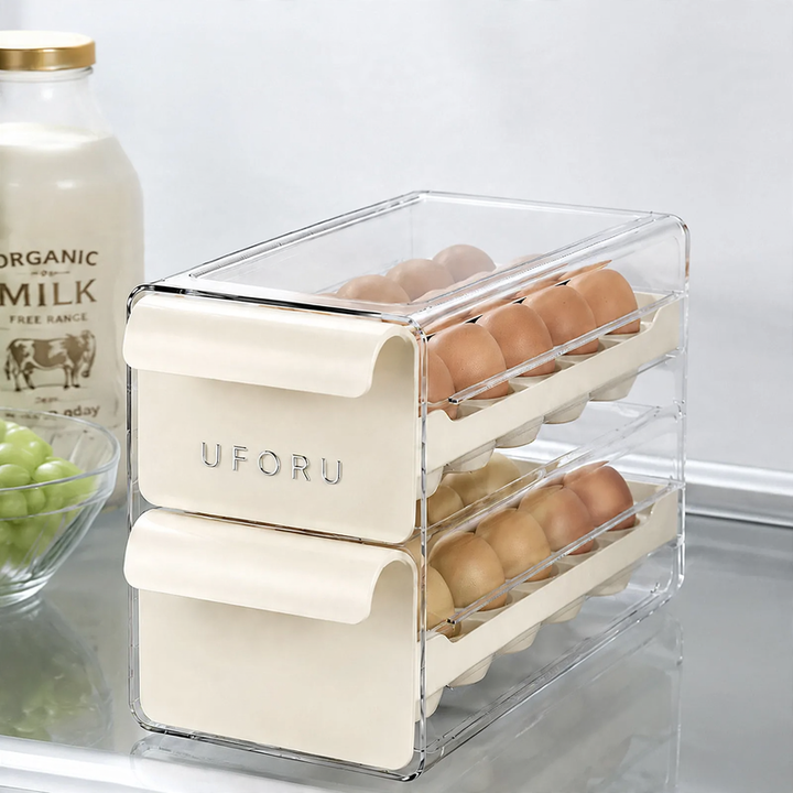 Double Egg Storage Box, Expandable, Plastic