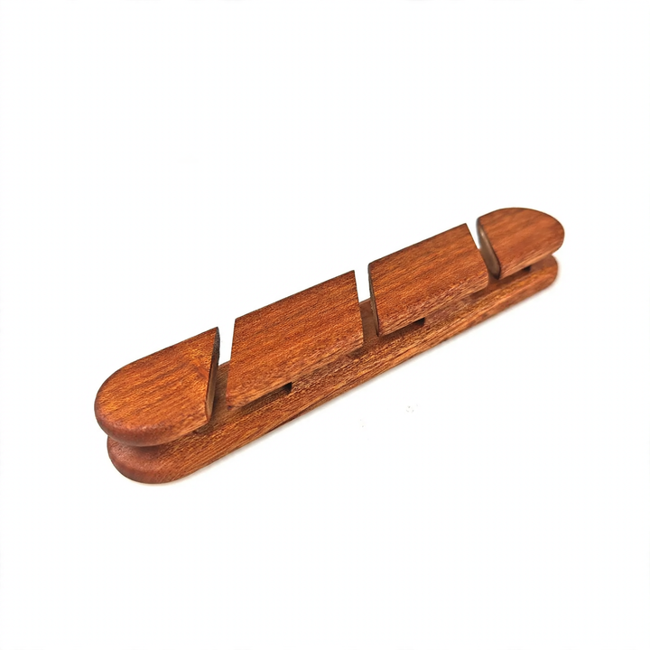 Wood cable organizer with slots