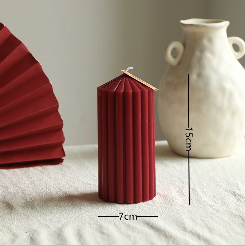 Handmade scented candle made of soy wax, wine red