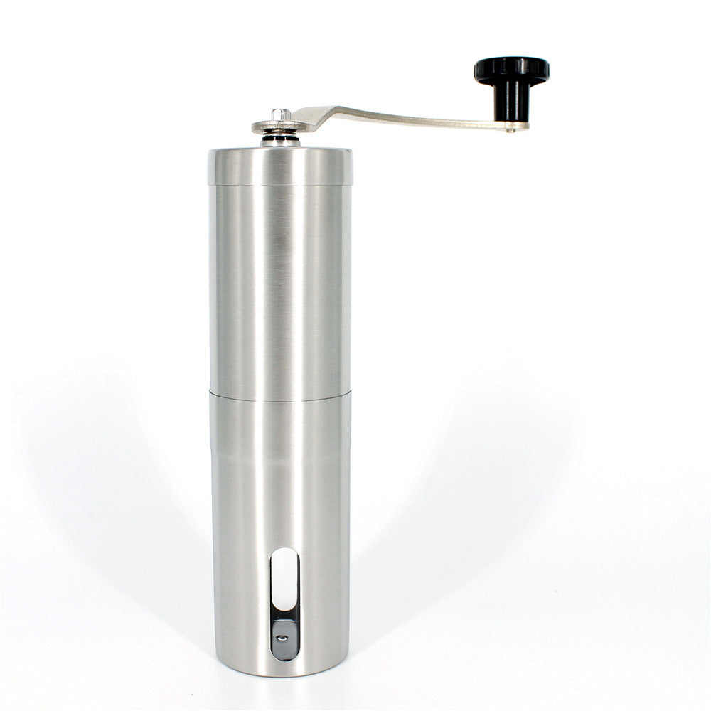 Manual coffee grinder with ceramic grinding mechanism, stainless steel