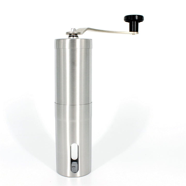 Manual coffee grinder with ceramic grinding mechanism, stainless steel