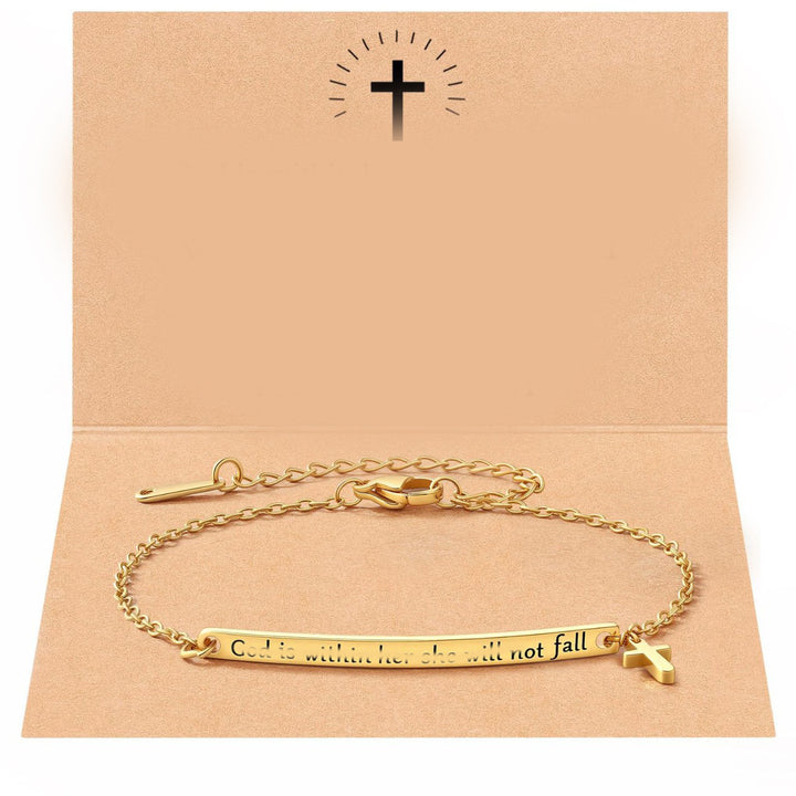 Stainless steel bracelet with geometric design