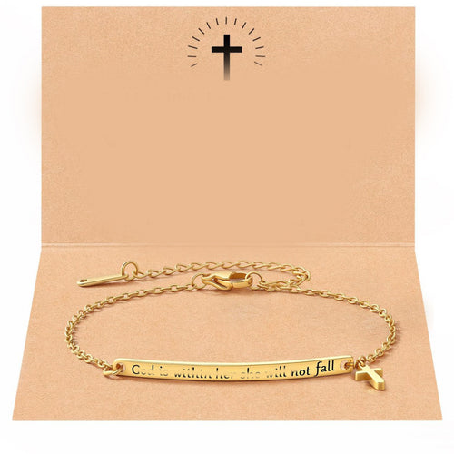 Stainless steel bracelet with geometric design