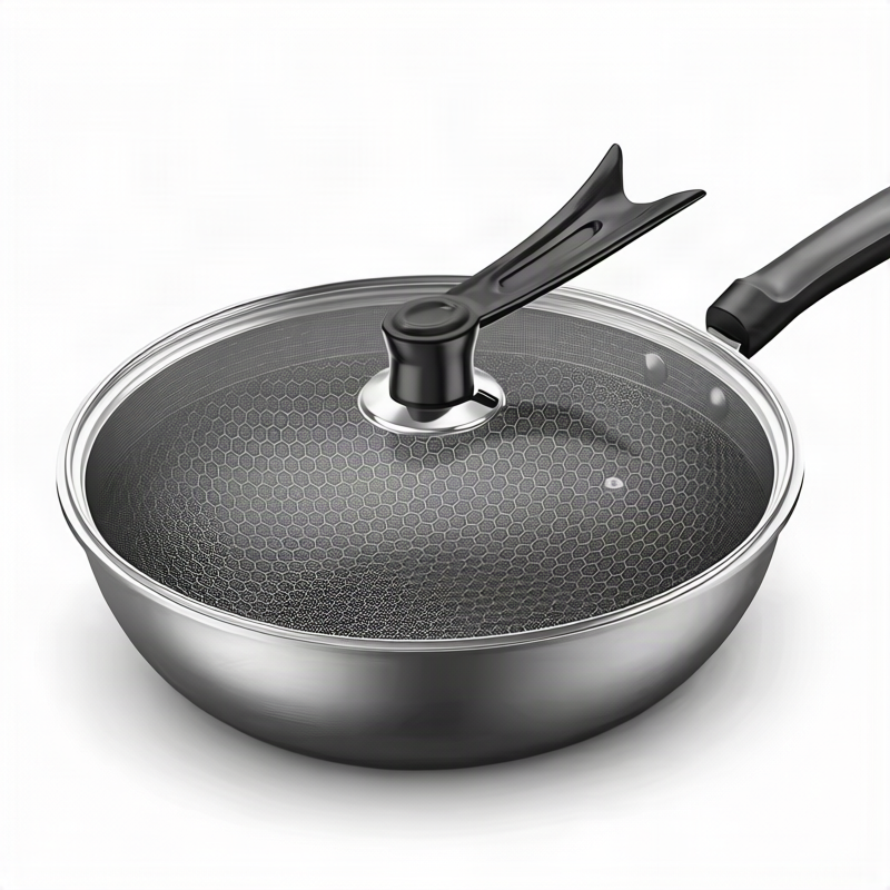 Stainless Steel Frying Pan with Glass Lid