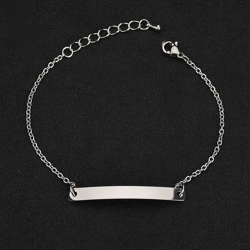 Stainless steel bracelet with geometric design