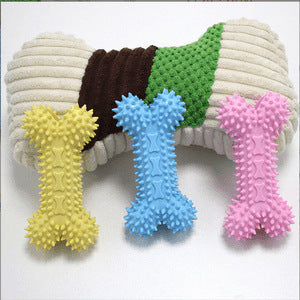 Rubber play ball for dogs with tail
